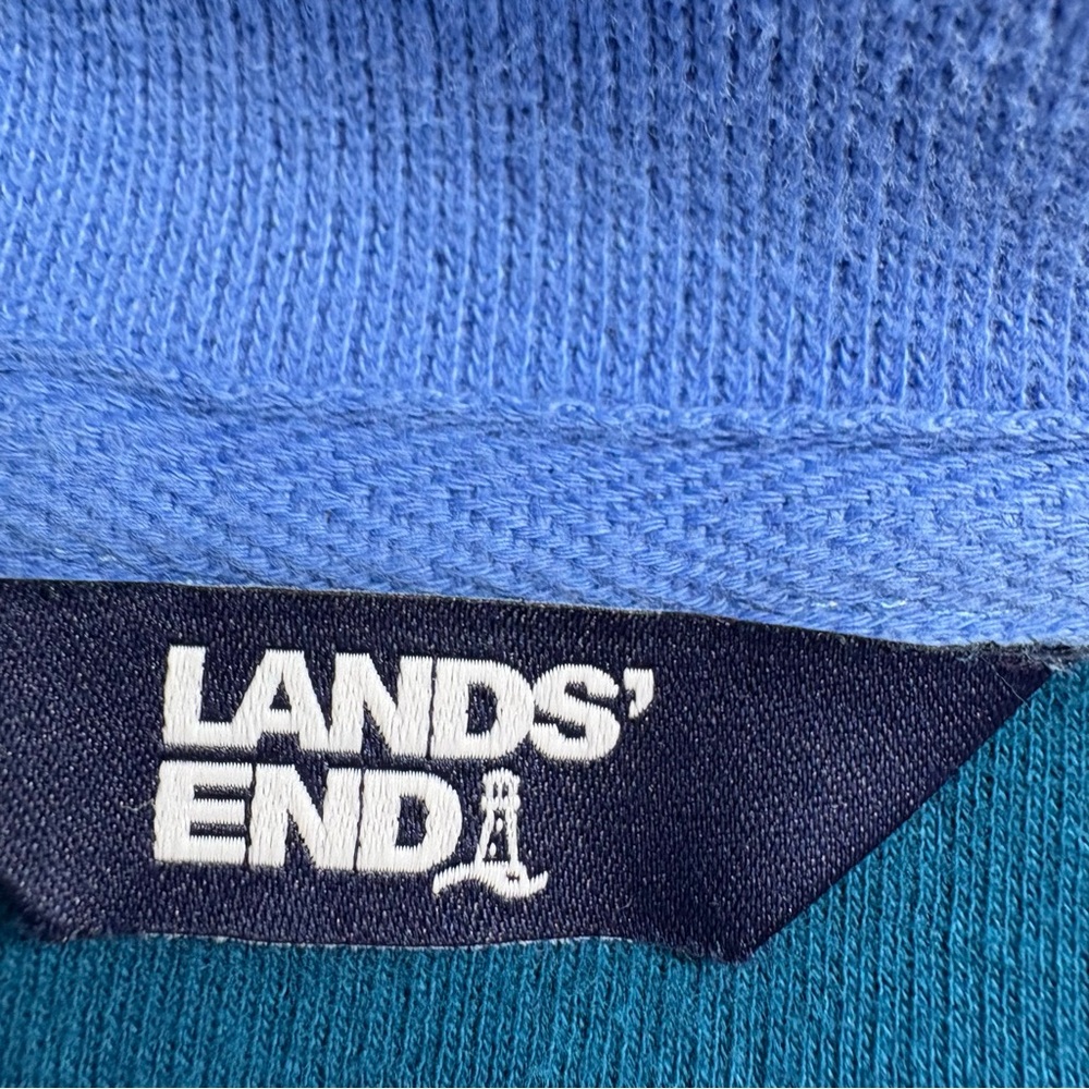 Lands' End Men's Blue Quarter Zip Pullover Sweater SzXXL Preppy Casual Staple - Picture 12 of 12